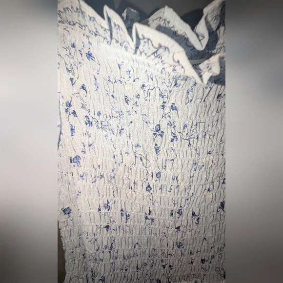 Blue Floral Cottagecore Maxi Dress Smocked Puff Sleeve Coquette Prairie Romantic - Picture 2 of 3